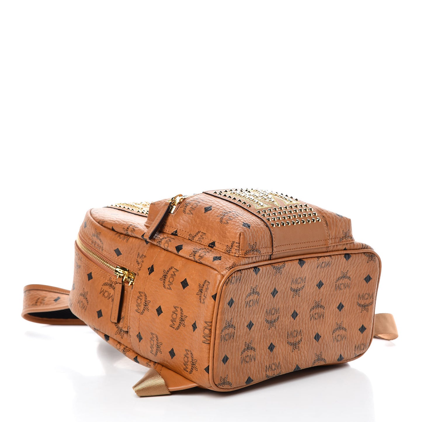 Visetos Studded Stark Stripe Backpack Cognac