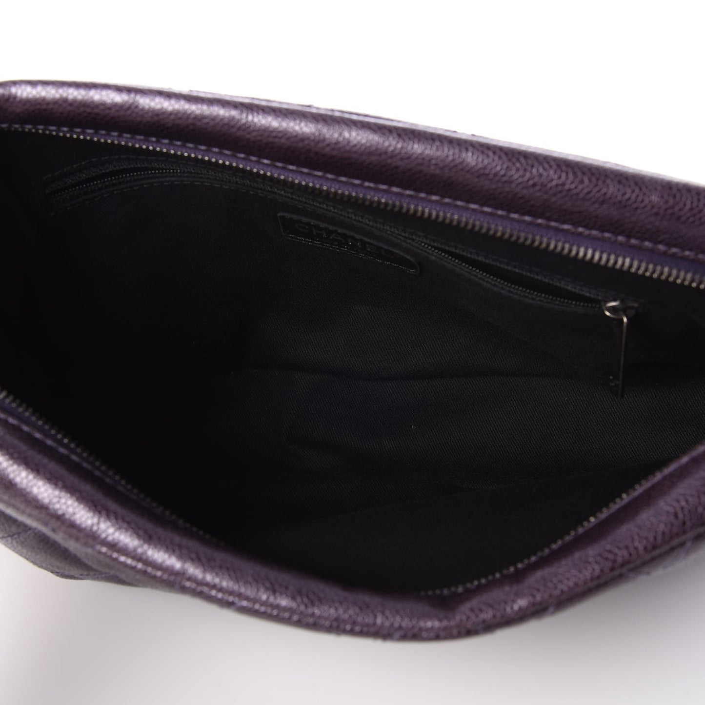 Iridescent Caviar Quilted Large Chic Flap Violet