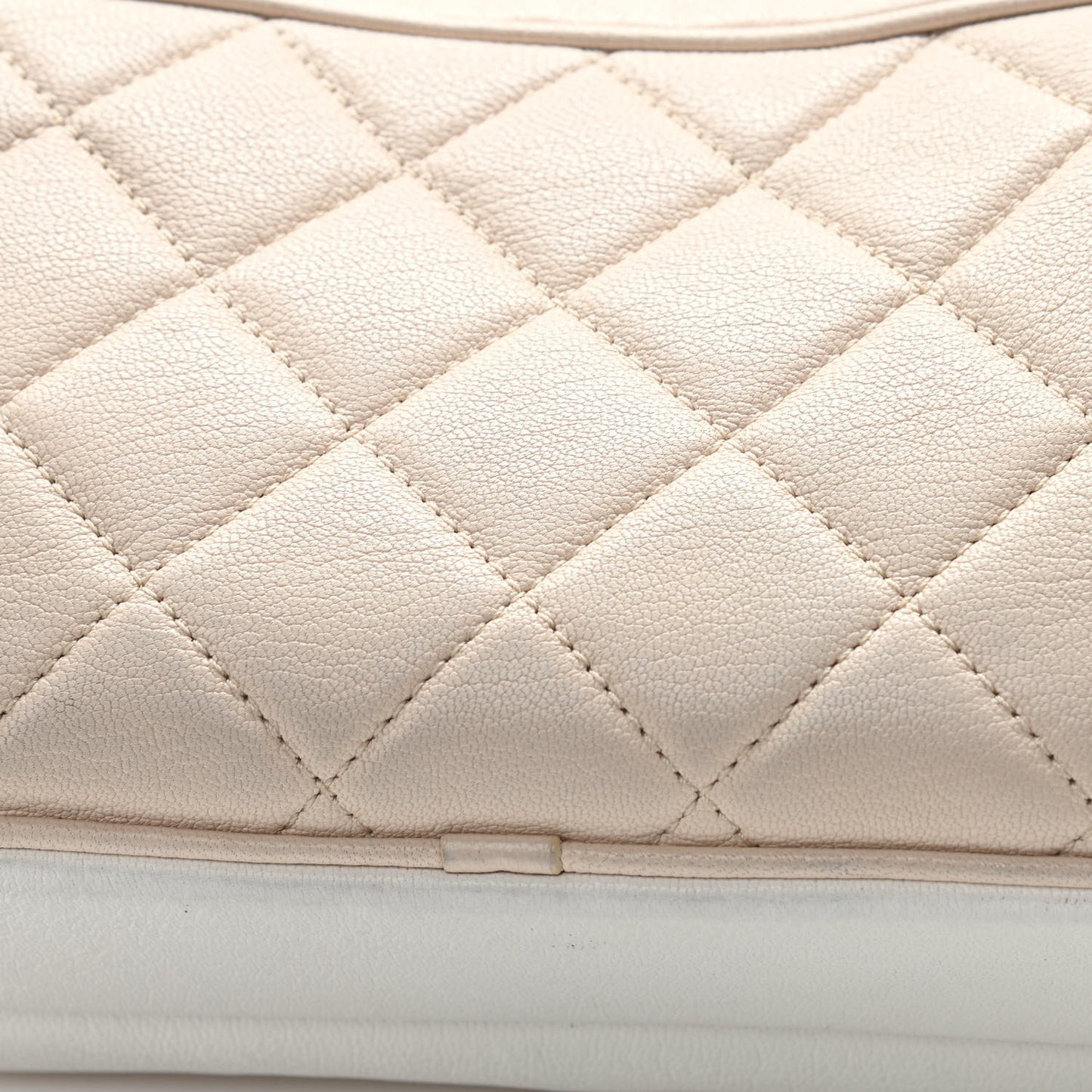 Goatskin Quilted Waist Bag Beige White Black