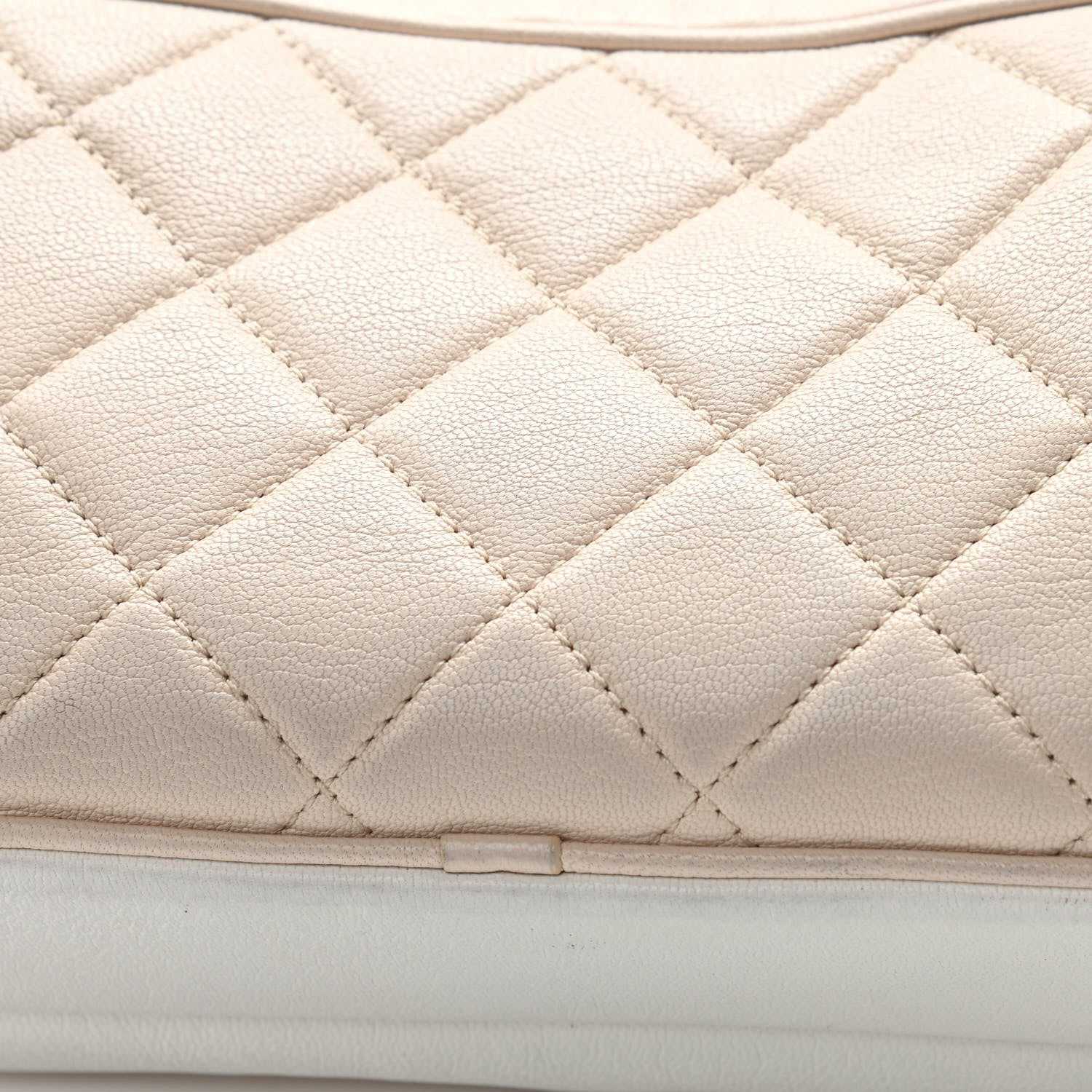 Chanel Goatskin Quilted Waist Bag Beige White Black 15 of 17