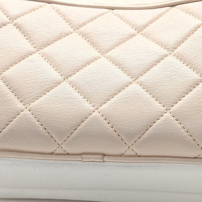 Chanel Goatskin Quilted Waist Bag Beige White Black 15 of 17