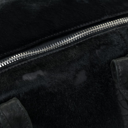 Alexander Wang Pebbled Lambskin Pony Hair Rocco Duffle Black Silver Hardware 10 of 12