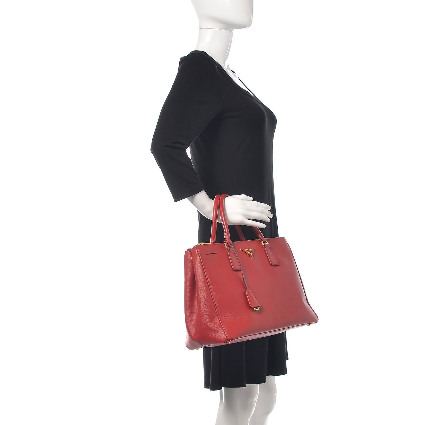 Saffiano Medium Galleria Double Zip Tote Fuoco