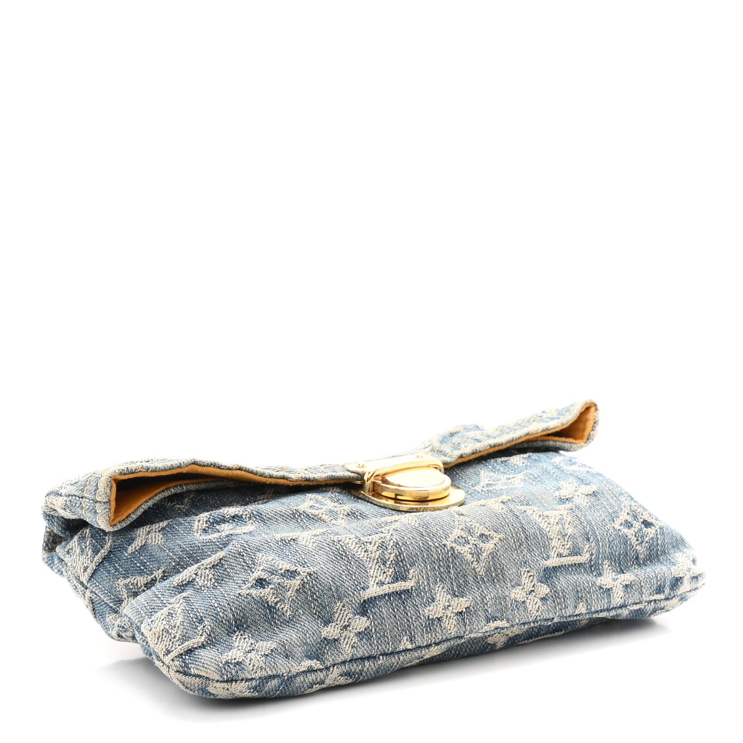 Louis Vuitton Monogram Denim Pochette Plat Clutch Blue 4 of 7