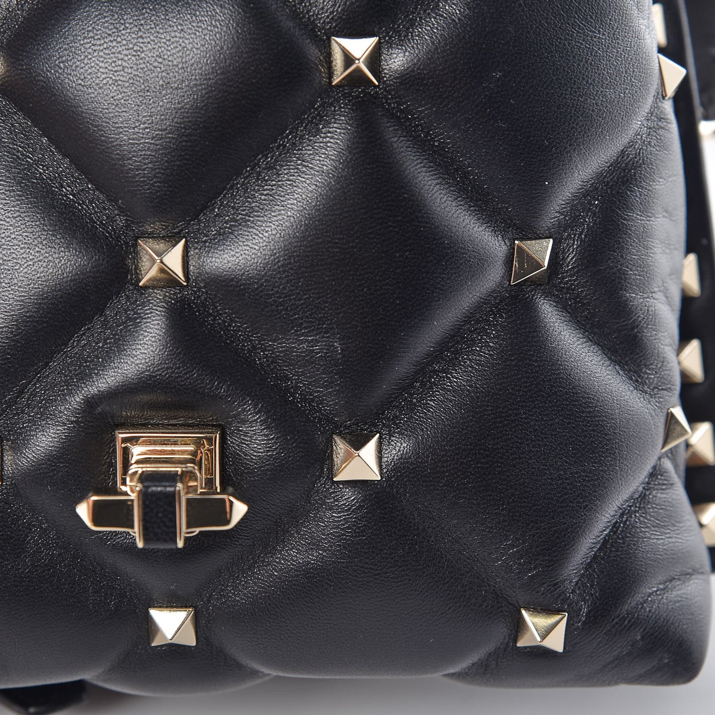 Nappa Mini Candystud Top Handle Bag Black