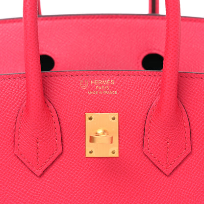Hermes Epsom Horseshoe Birkin Sellier 25 Rose Extreme Malachite 6 of 11