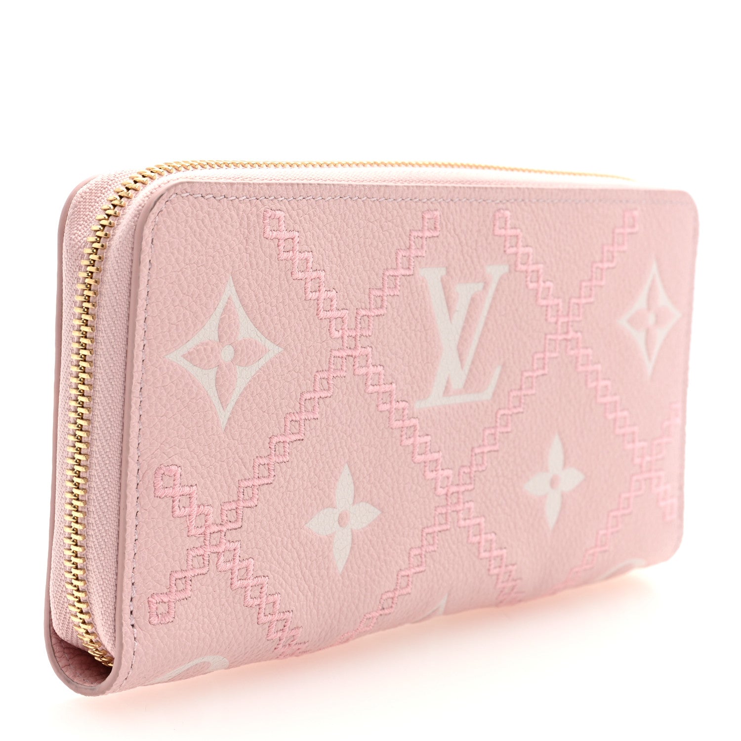 Louis Vuitton Empreinte Monogram Giant Broderies Zippy Wallet Pink Creme 3 of 6