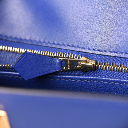 Hermes Tadelakt Kelly Sellier 25 Bleu Electrique 11 of 33