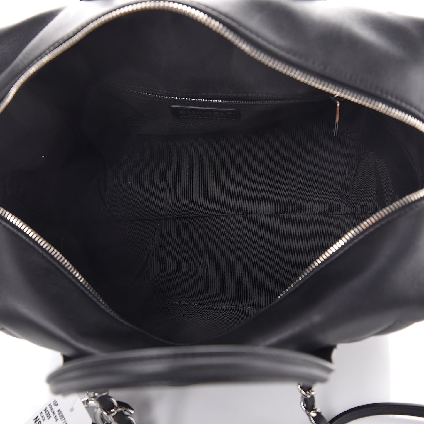 Calfskin Quilted Feather Weight Bowling Bag Black