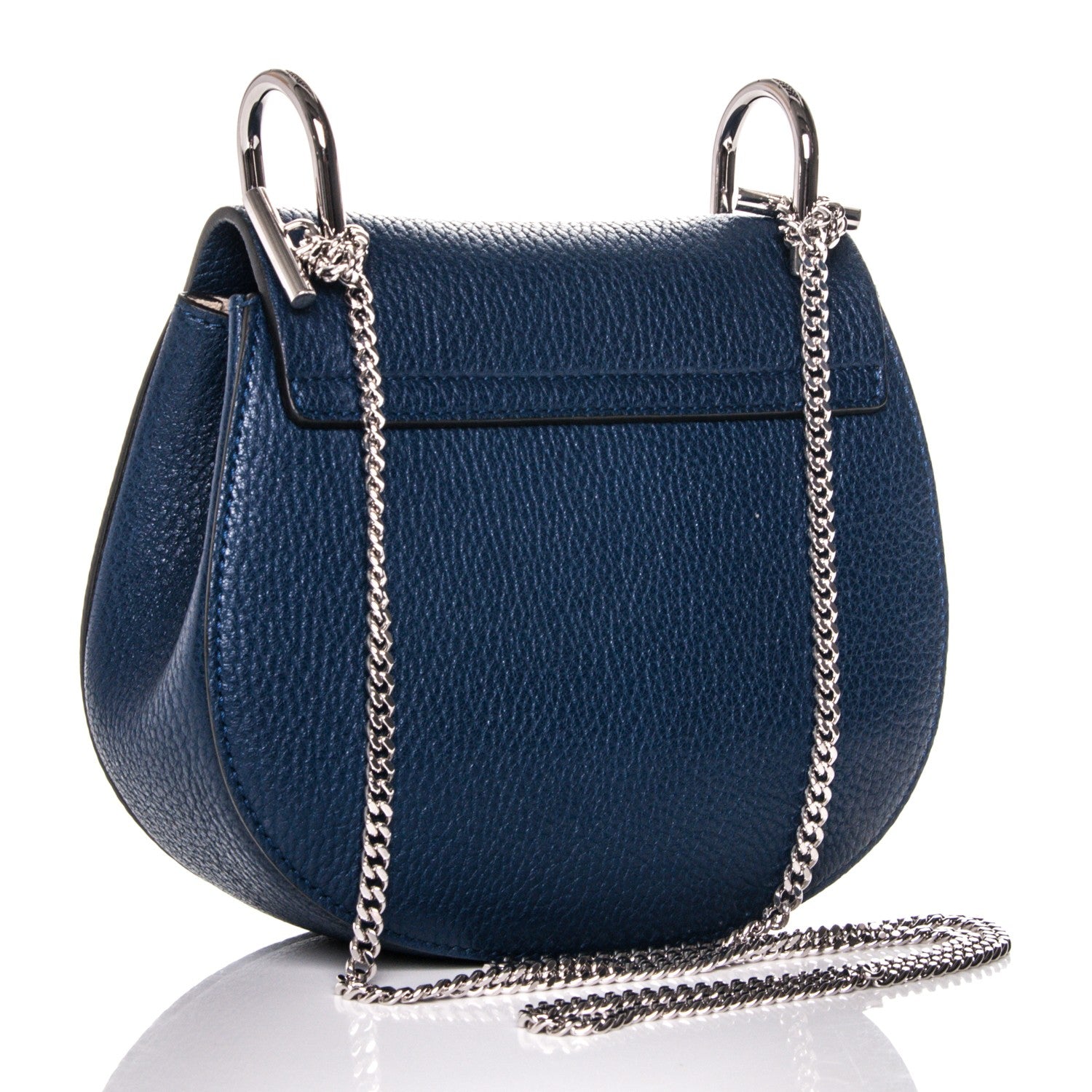 Chloe Grained Lambskin Mini Drew Shoulder Bag Royal Navy 3 of 7