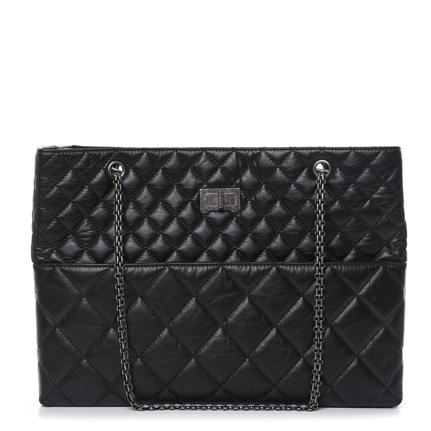 Aged Calfskin Reissue 2.55 Tote Black