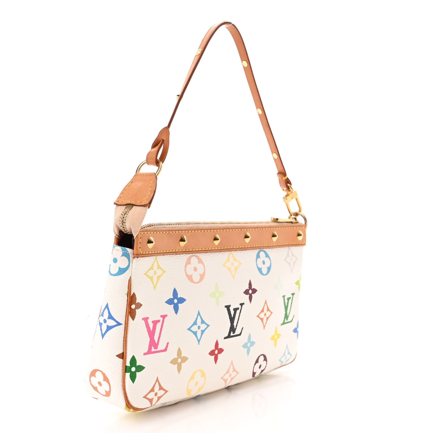 Louis Vuitton Monogram Multicolor Pochette Accessories White 3 of 11
