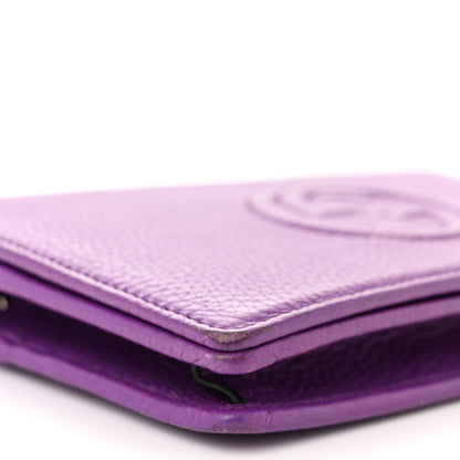 Gucci Pebbled Calfskin Soho Wallet On Chain Shine Purple 8 of 10