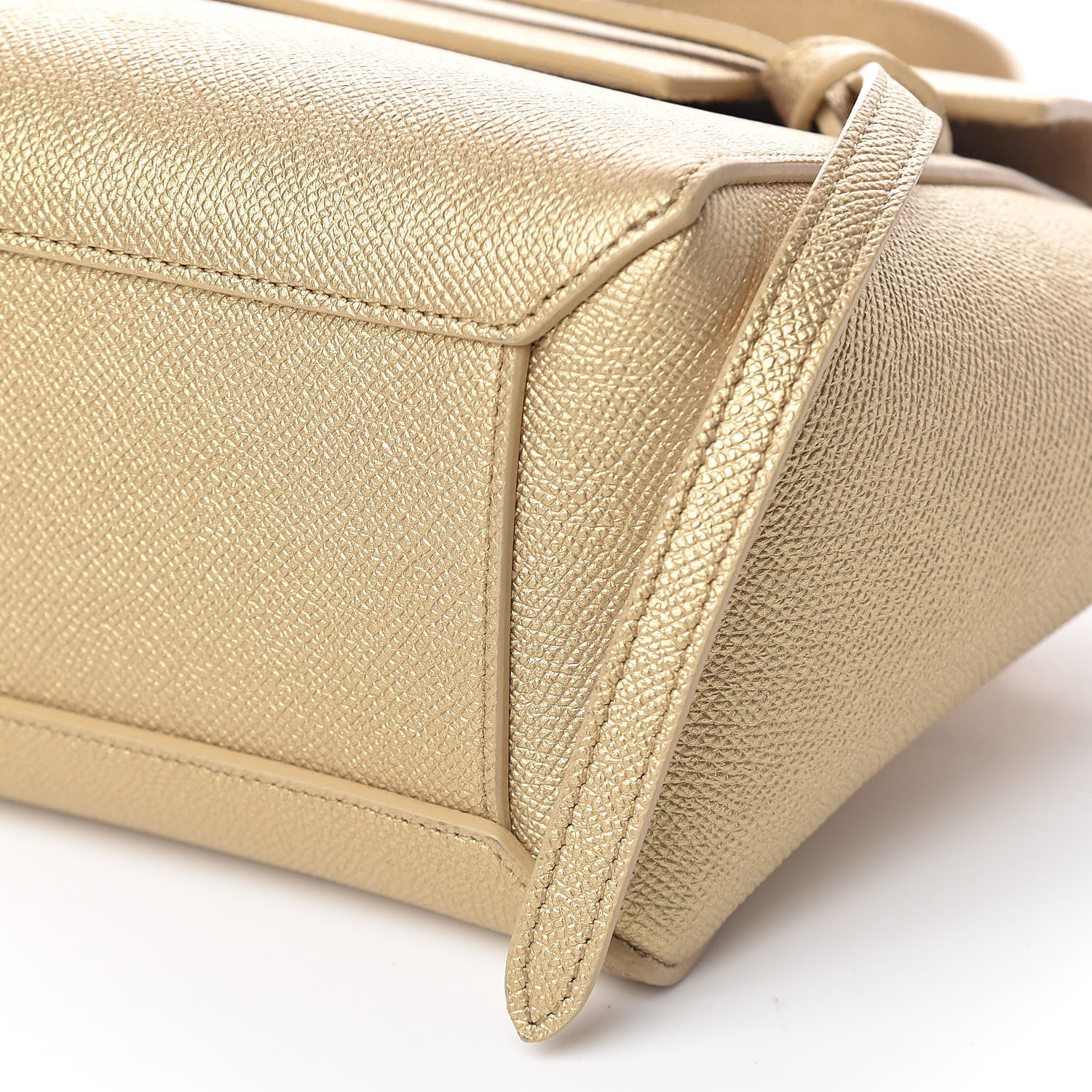 Celine Laminated Calfskin Nano Belt Bag Gold 9 of 10