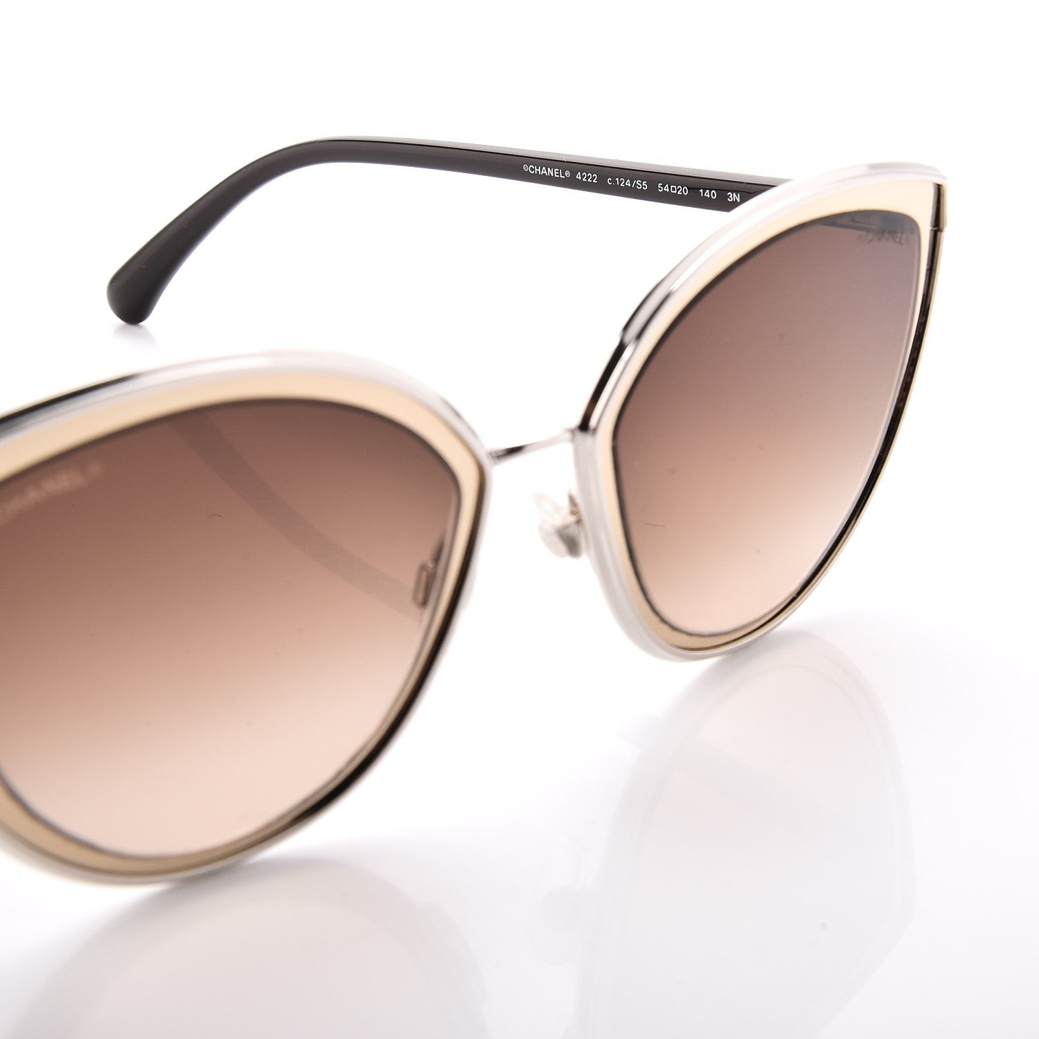 Chanel Metal Cat Eye Sunglasses 4222 Gold 5 of 7