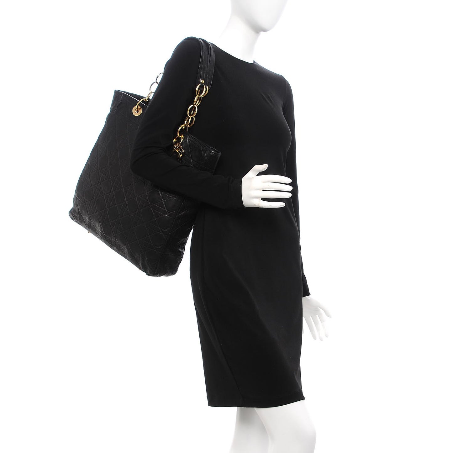 Lambskin Cannage Dior Soft Shopping Tote Black