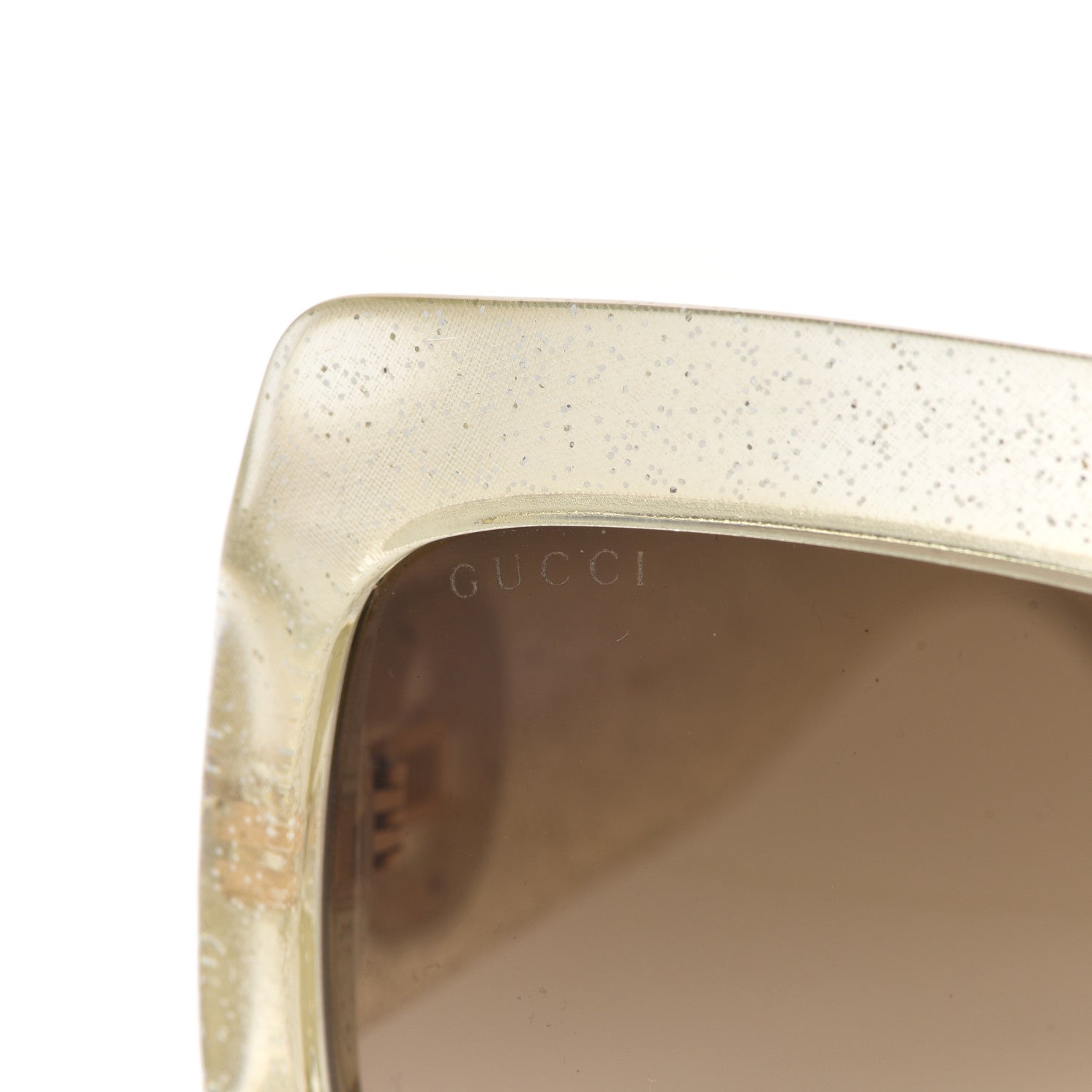 Gucci Glitter Acetate Square Frame Sunglasses GG0053S Silver 7 of 8