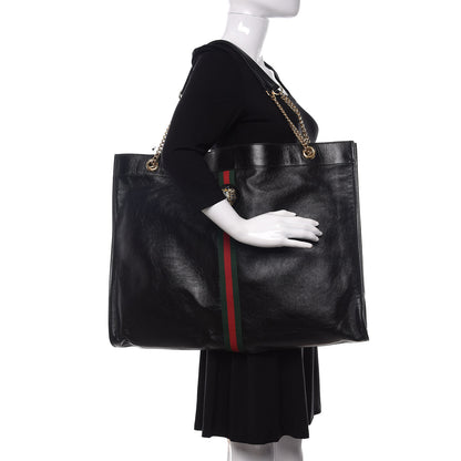 Gucci Calfskin Large Rajah Chain Tote Black 2 of 6