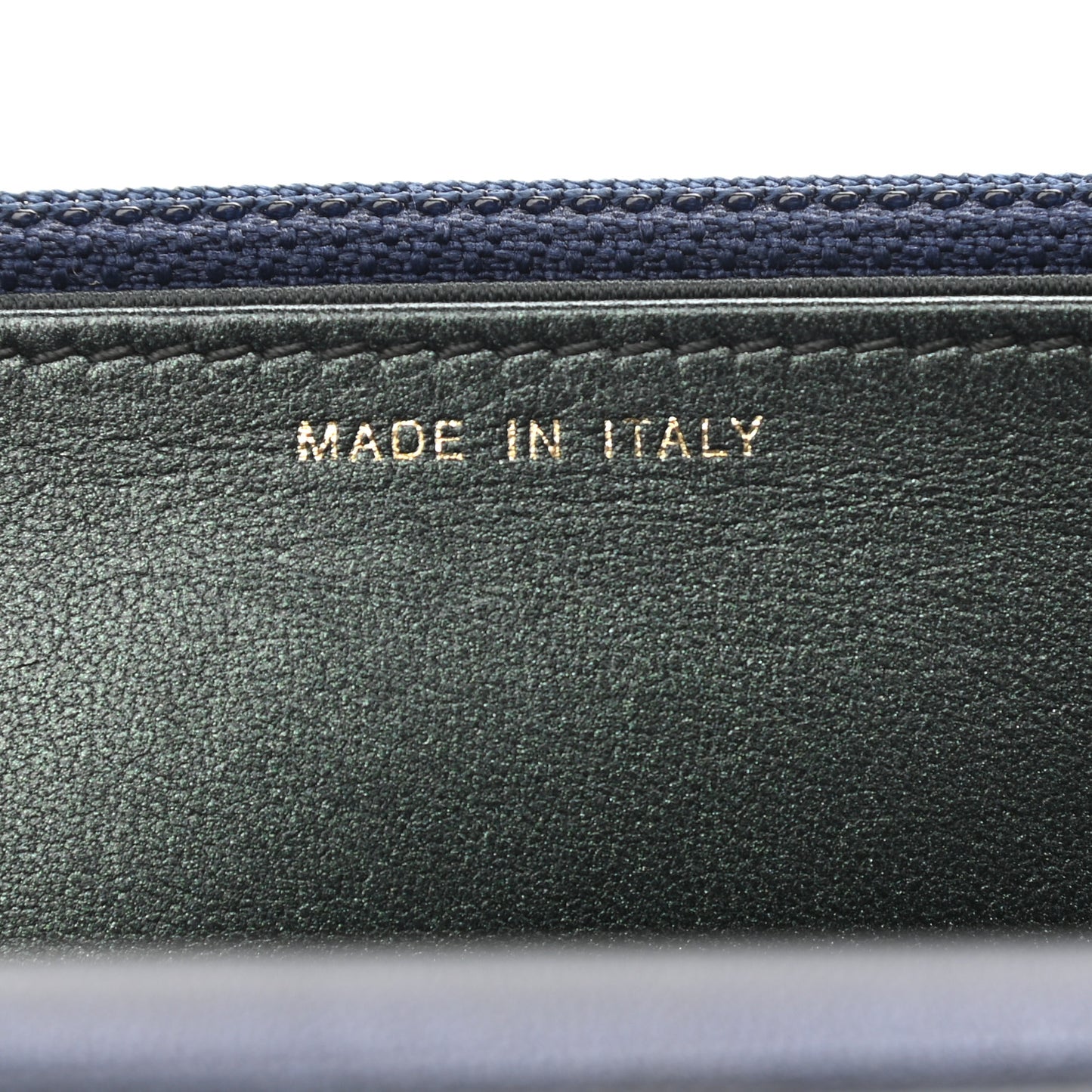 Goatskin Camellia Embossed Wallet On Chain WOC Navy