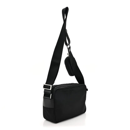 Prada Re-Nylon Vela Saffiano Pocket Double Zip Shoulder Bag Black 3 of 10