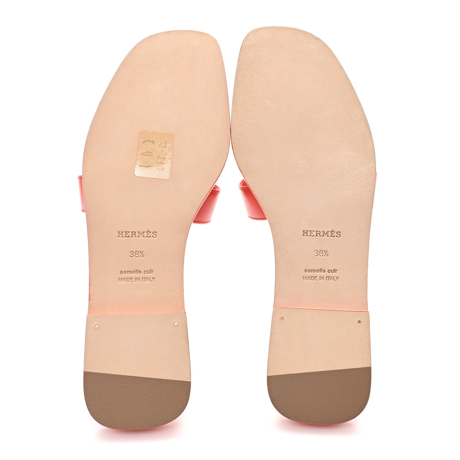 Hermes Box Calfskin Oran Sandals 38.5 Rouge Jaipur 6 of 9