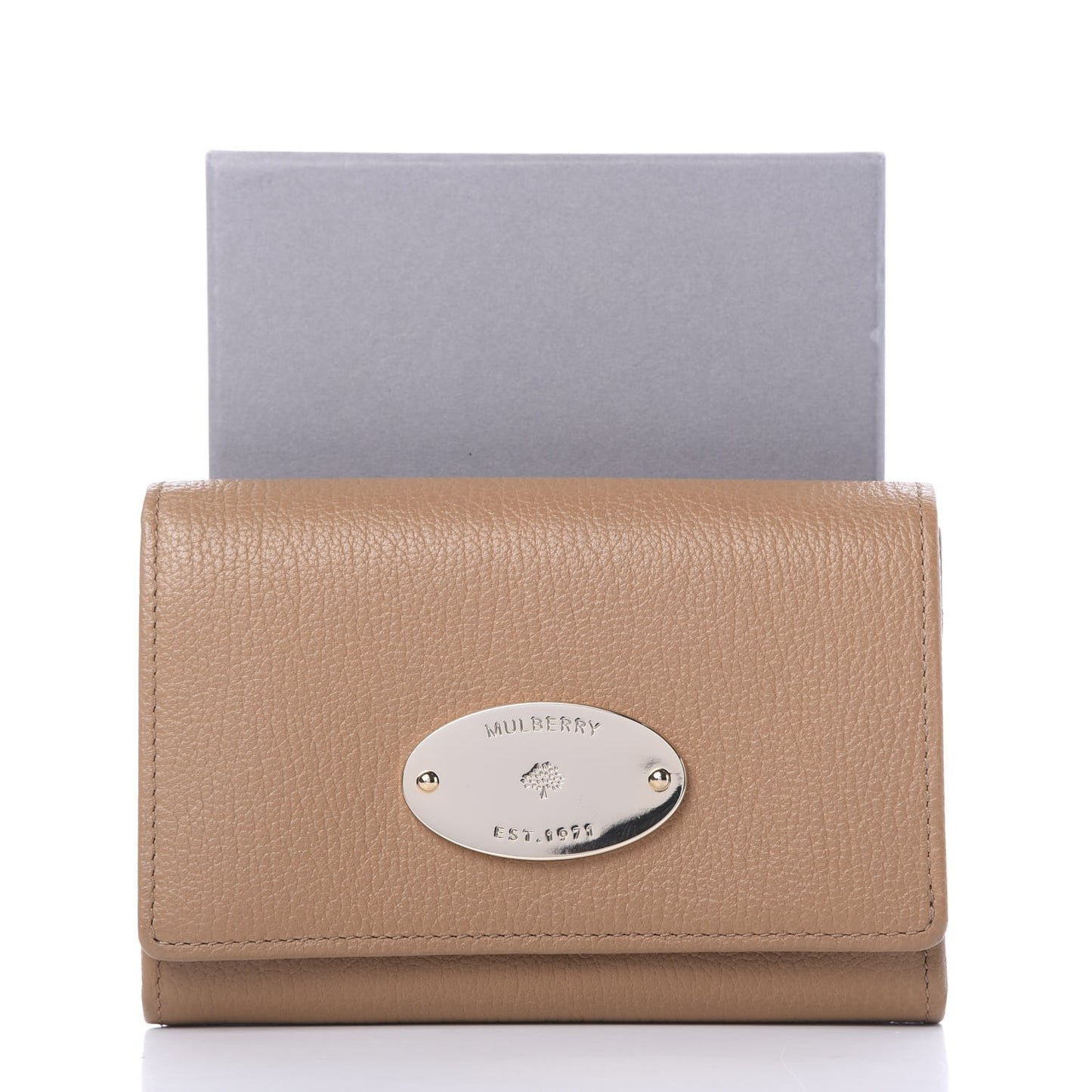 Glossy Goatskin French Purse Wallet Beige