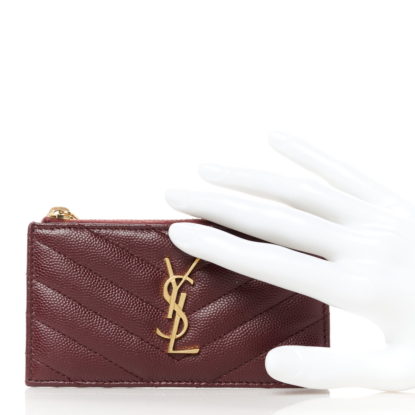 Monogram Grain de Poudre 5 Fragments Zip Pouch Card Holder Palissandre