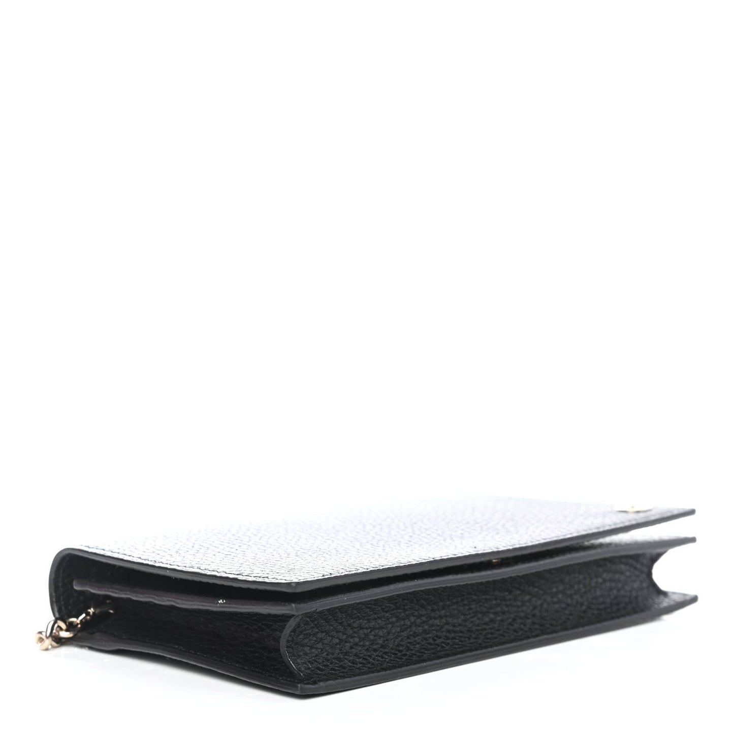 Dollar Calfskin Medium Betty Chain Wallet Black