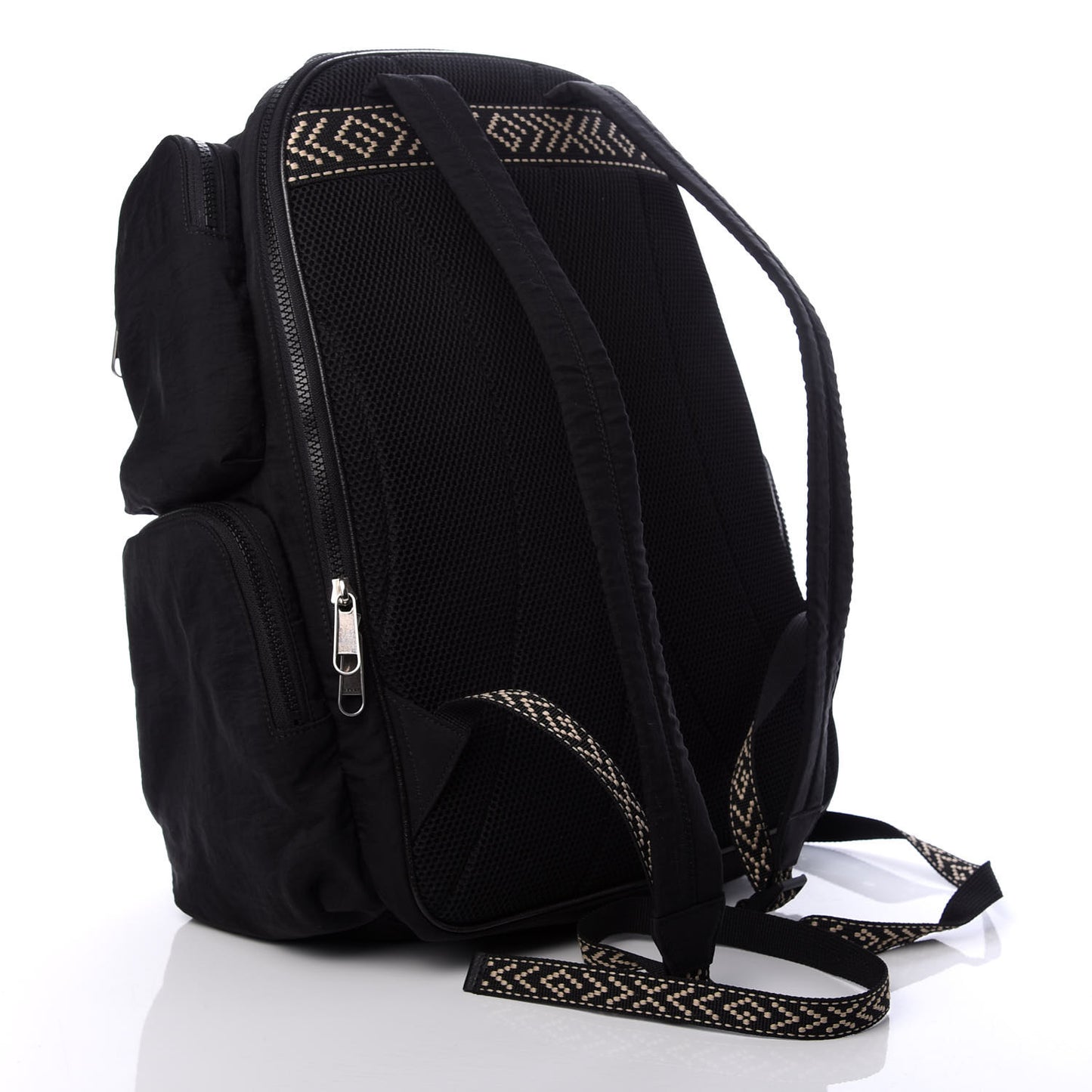 Nylon Twill 80s Logo Patch Backpack Black