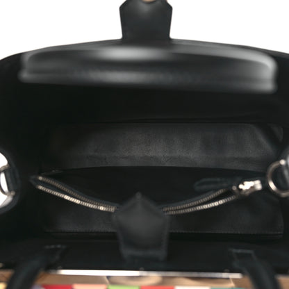 Fendi Vitello Baltico Dolce Studded Petite 2Jours Tote Black Multicolor 5 of 9