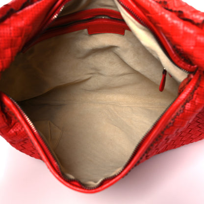 Bottega Veneta Nappa Intrecciato Fringe Large Veneta Hobo Rosso 5 of 10