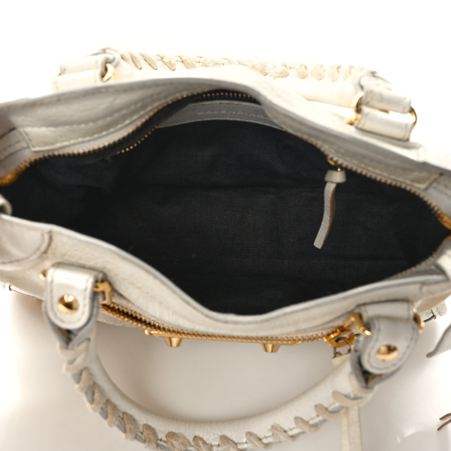 Balenciaga Chevre Gold Metallic Edge Hardware Mini City White 5 of 11