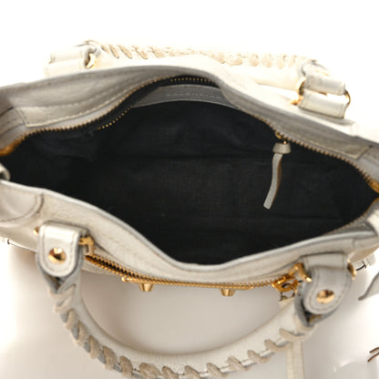 Balenciaga Chevre Gold Metallic Edge Hardware Mini City White 5 of 11