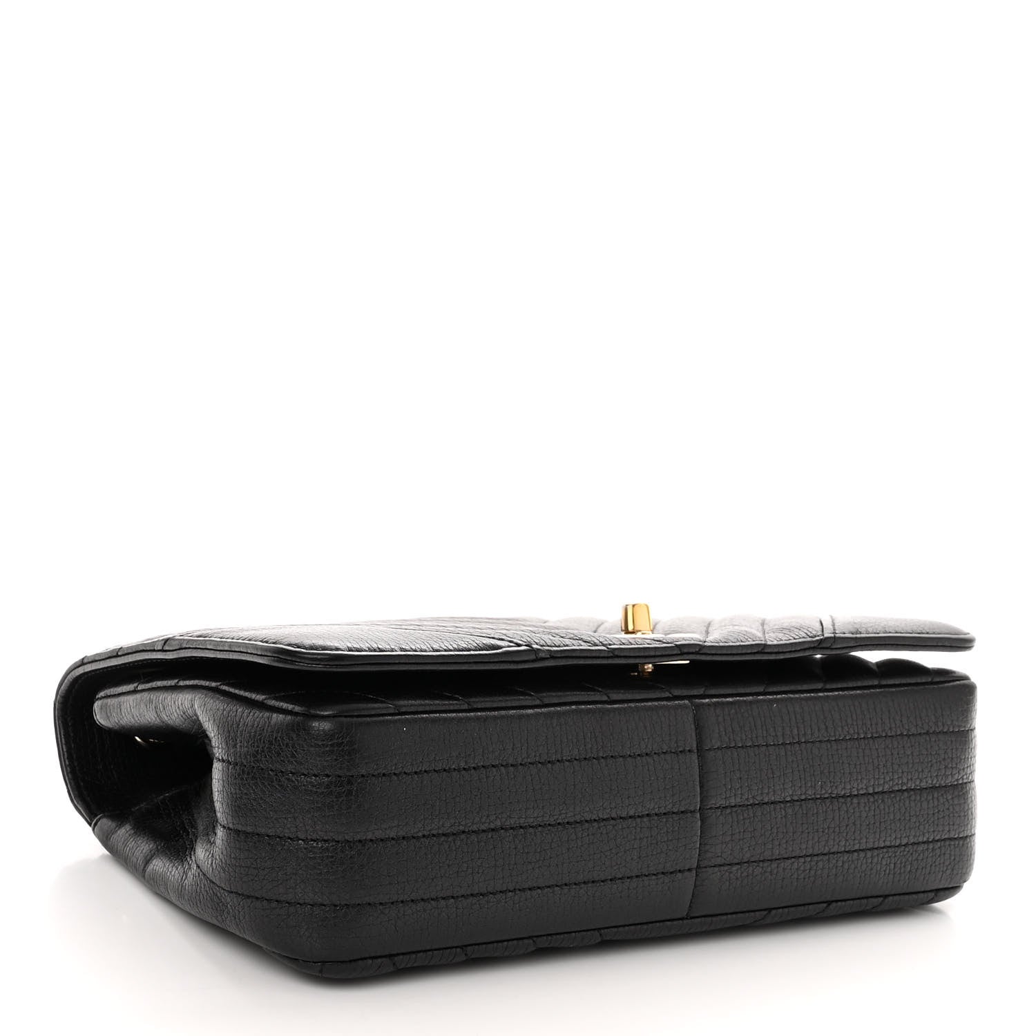 Chanel Grained Calfskin Chevron Quilted Medium Statement Flap Black 4 of 10