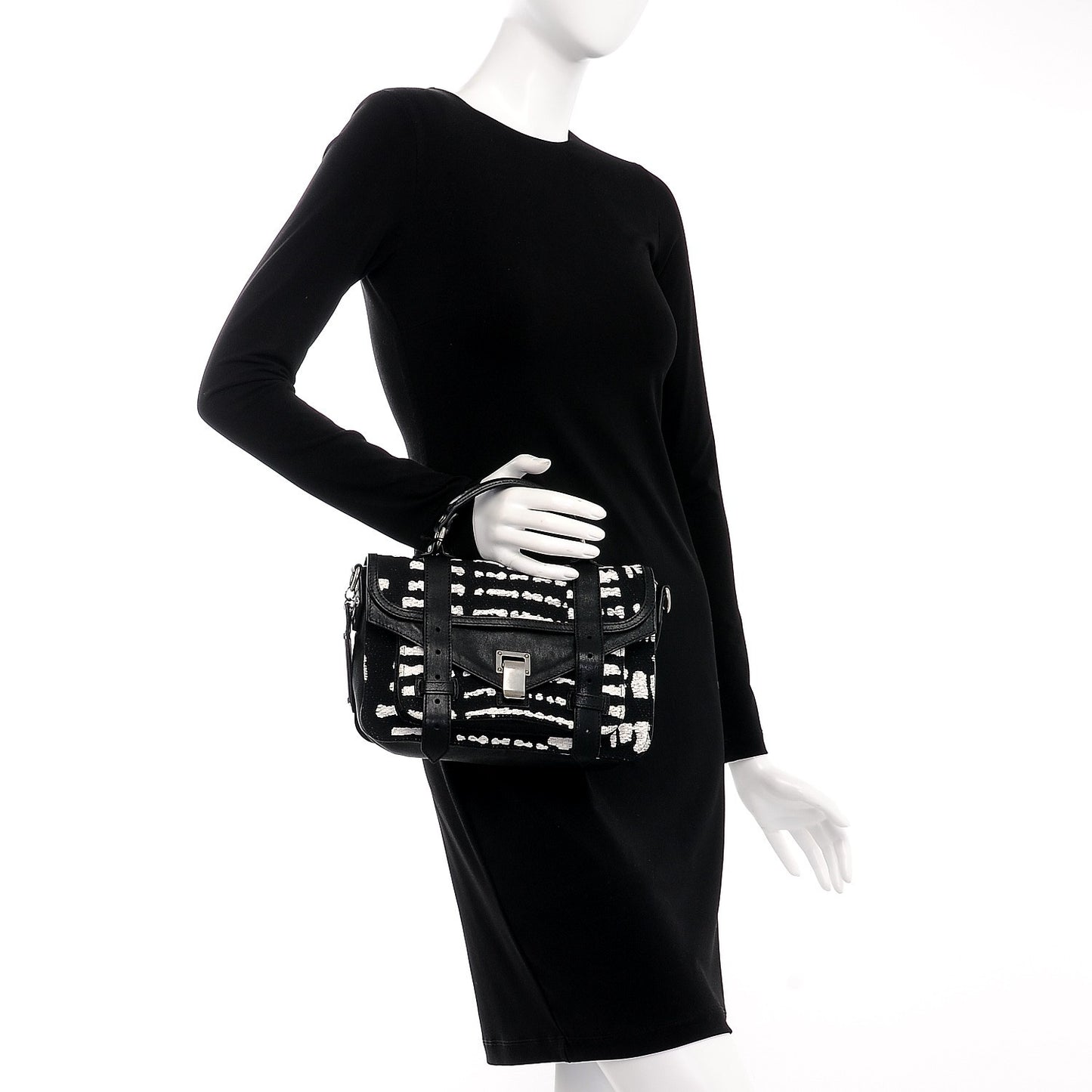 Jacquard Woodblock PS1 Tiny Satchel Black White