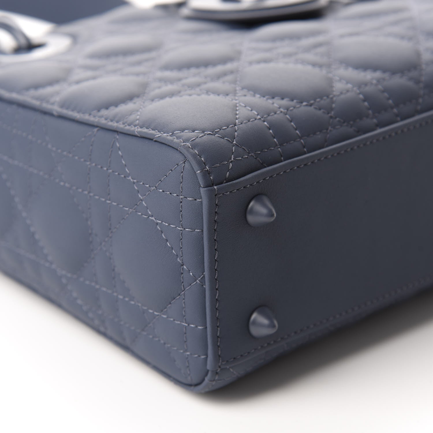 Christian Dior Ultra Matte Calfskin Cannage Small My ABCDior Lady Dior Dark Denim Blue 6 of 11