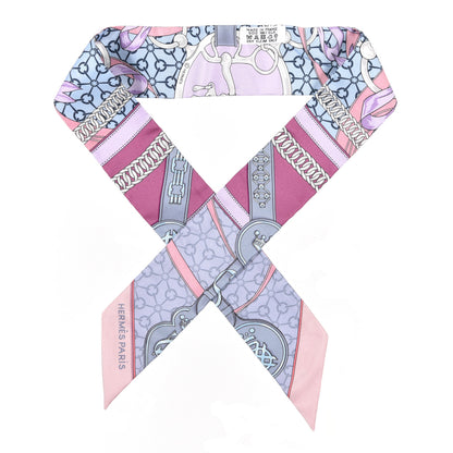 Hermes Silk La Promenade Du Matin Twilly Mauve Ciel Gris 1 of 4