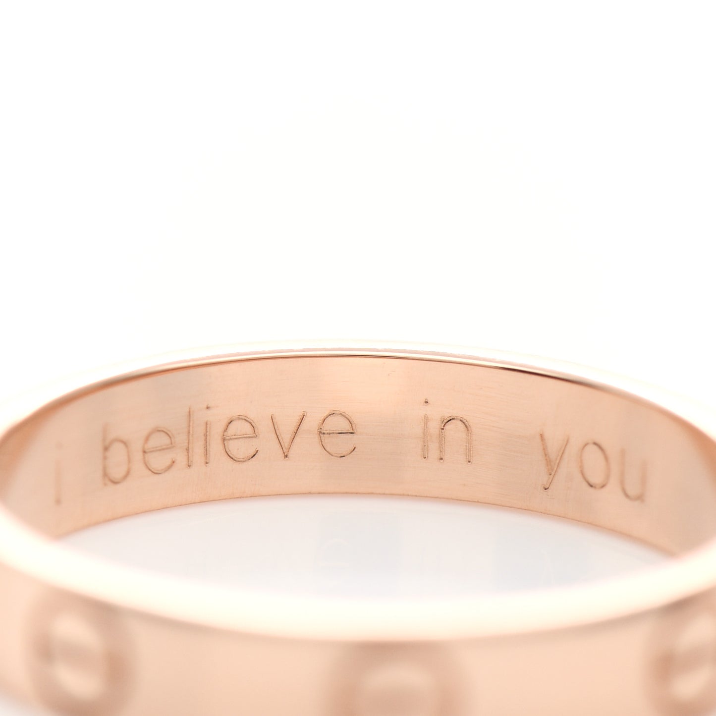 18K Pink Gold 3.5mm LOVE Wedding Band Ring 54 6.75
