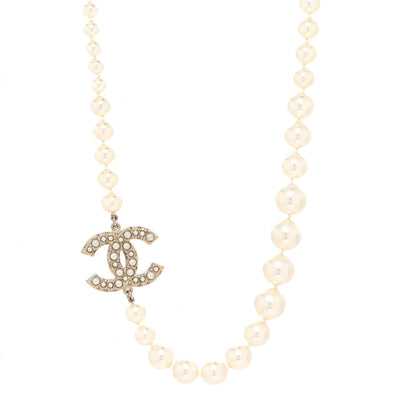 Chanel Pearl CC 100th Anniversary Necklace Light Gold 1 of 3
