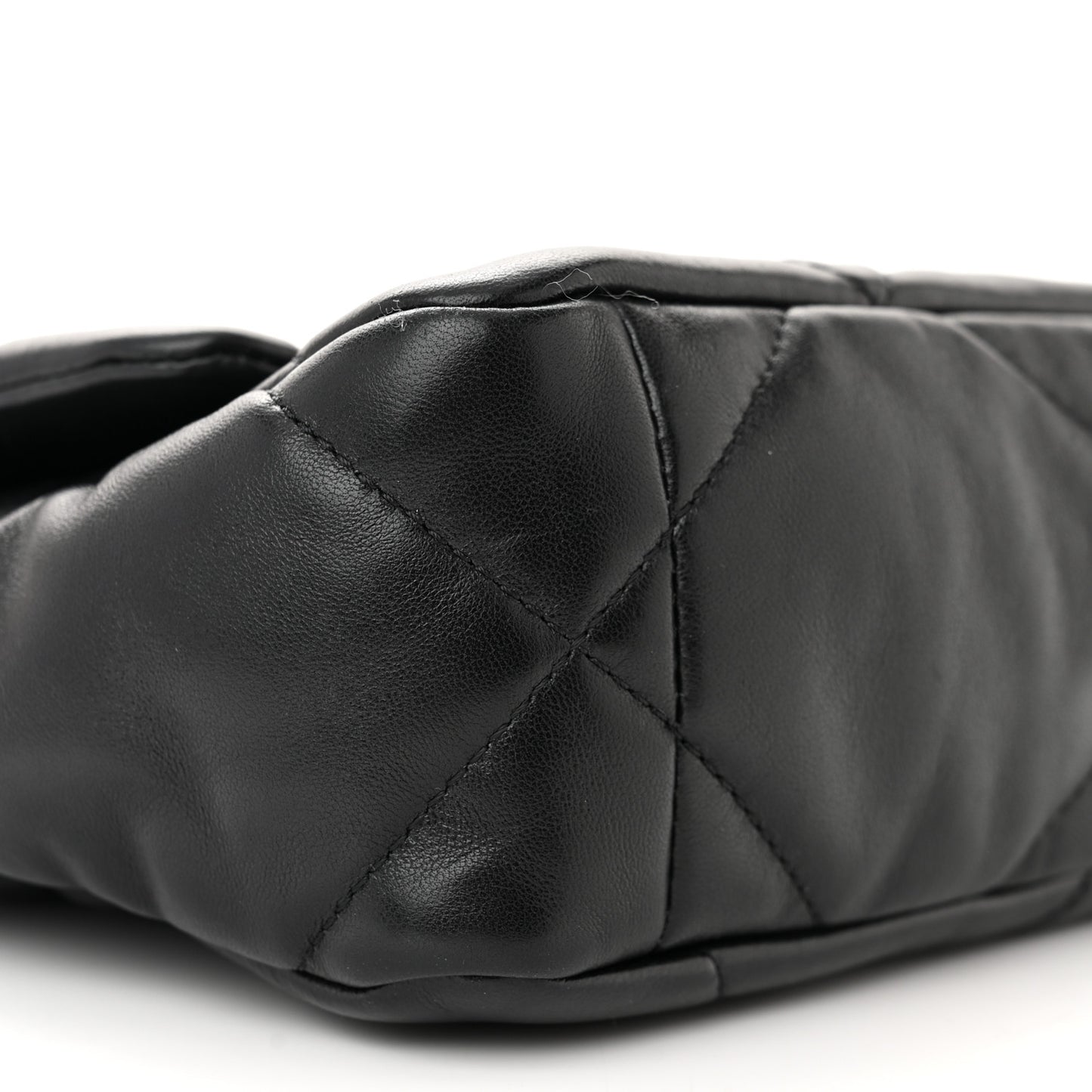 Shiny Goatskin Quilted Medium Chanel 19 Flap Black