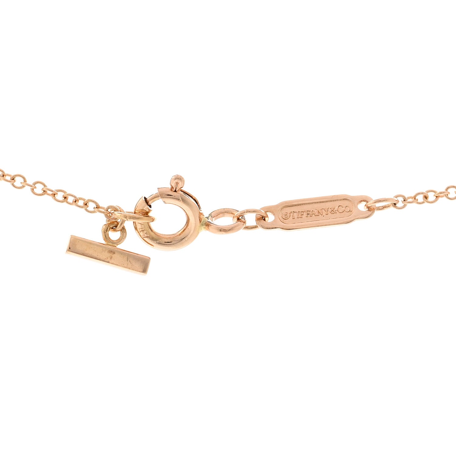 Tiffany 18K Rose Gold Mini T Smile Pendant Necklace 4 of 4