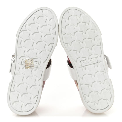 Miu Miu Calfskin Floral Print Low Top Sneakers 35 Multicolor 6 of 7