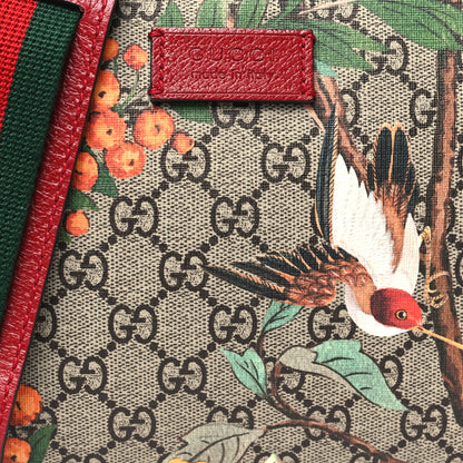 Gucci GG Supreme Monogram Tian Web Camera Bag Beige Multicolor Red 8 of 10