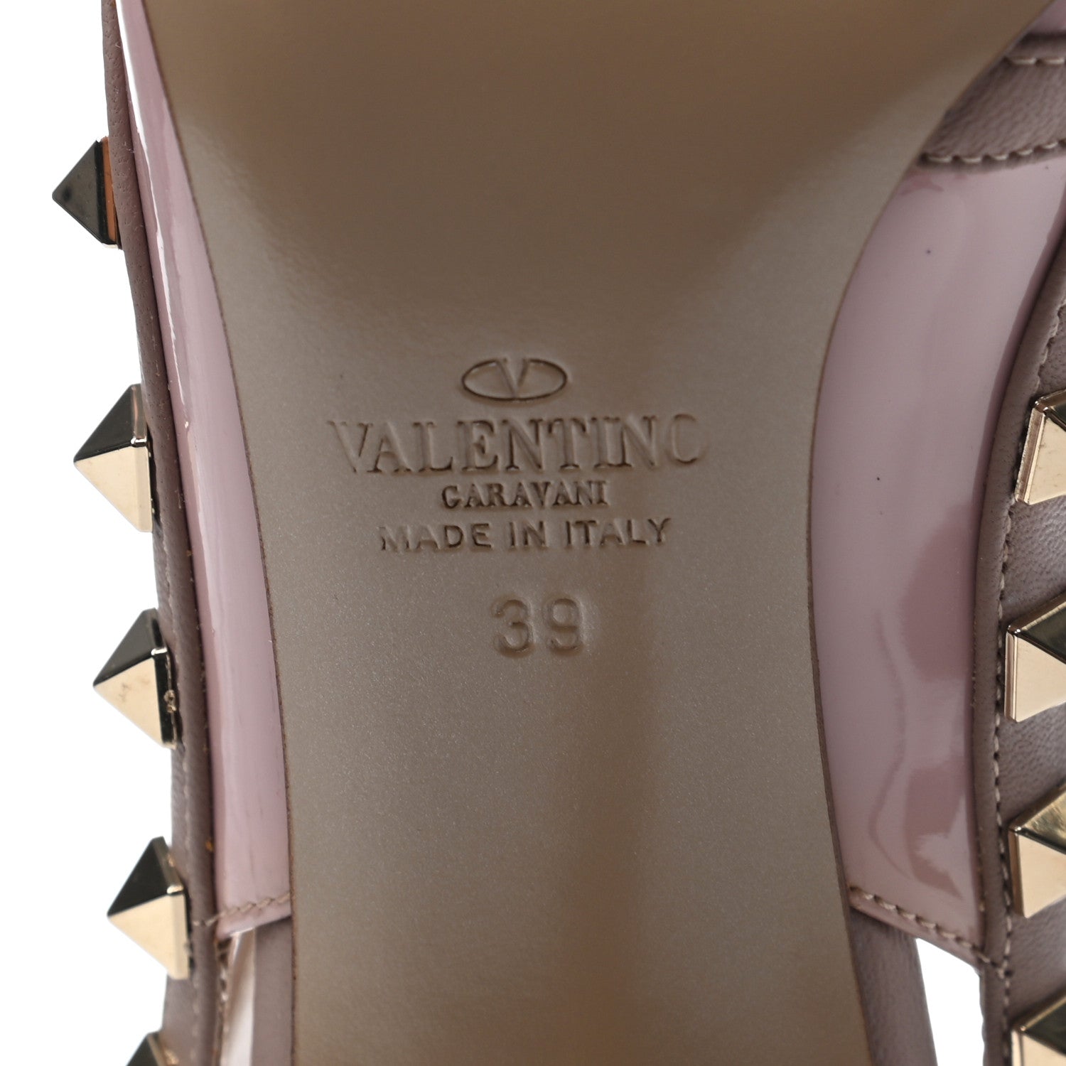 Valentino Garavani Patent Nappa Rockstud Ankle Strap 100mm Pumps 39 Cipria Poudre 6 of 8
