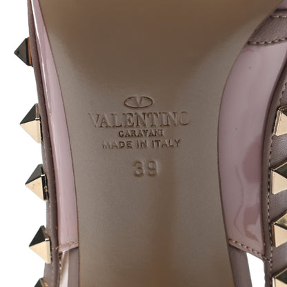 Valentino Garavani Patent Nappa Rockstud Ankle Strap 100mm Pumps 39 Cipria Poudre 6 of 8