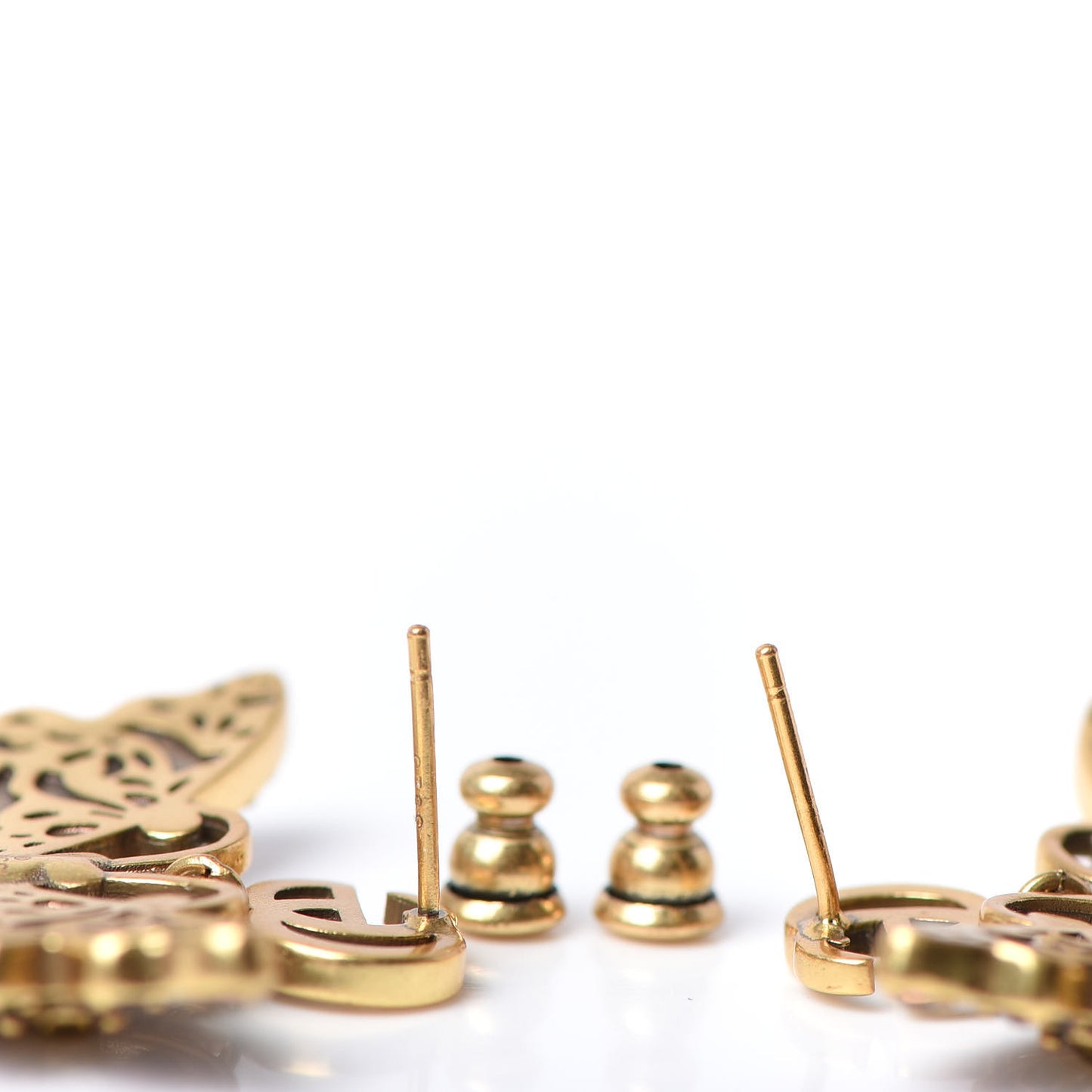 Metal Crystal Butterfly Earrings Aged Gold Multicolor