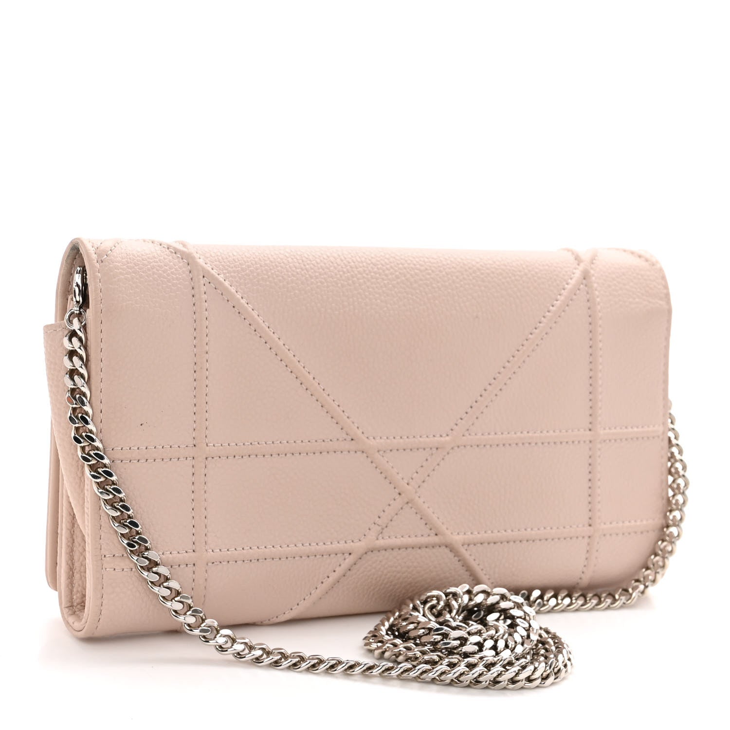 Christian Dior Grained Calfskin Diorama Croisiere Chain Wallet Rose Poudre 3 of 11