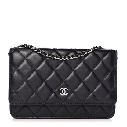 Chanel Lambskin Quilted Wallet On Chain WOC Black 1 of 13