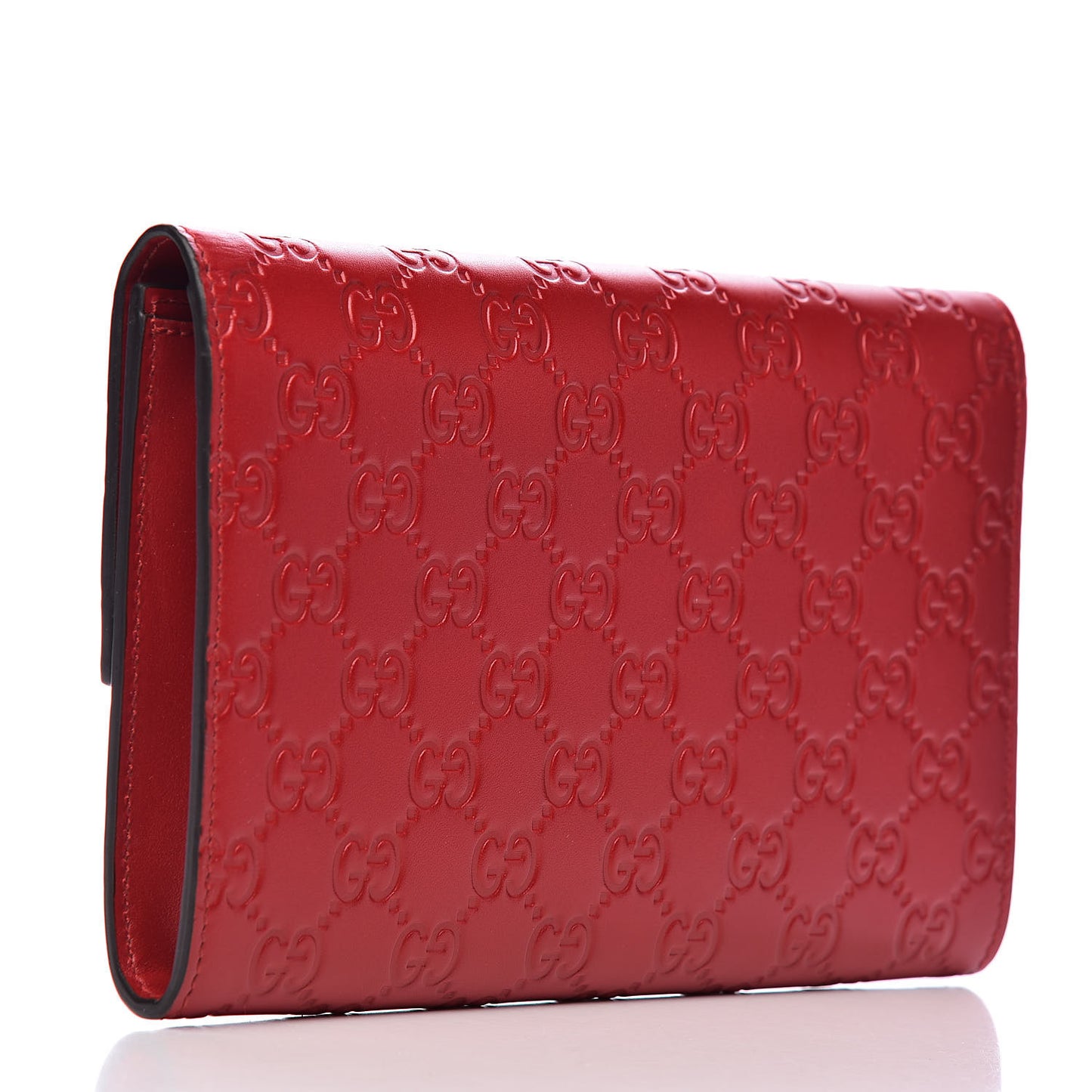 Guccissima Padlock Clutch Hibiscus Red