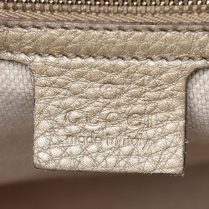 Gucci Metallic Pebbled Calfskin Medium Soho Chain Shoulder Bag Golden Beige 10 of 19